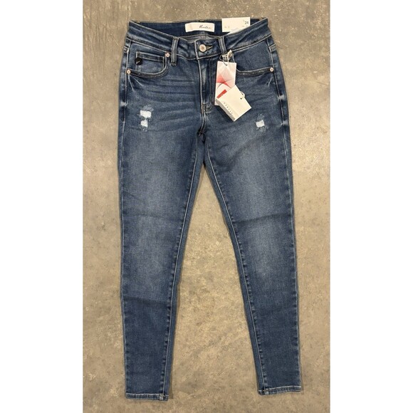 KanCan Denim - NWT KanCan Jeans Womens Size 24 Mid Rise Super Skinny Stretch Distressed